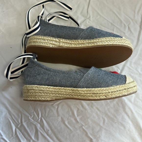 Gymboree - LIKE NEW - Playful Red and Gray Espadrilles with Cherry Detail - Picture 2 of 7